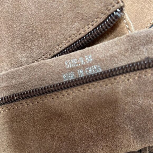 Jeffrey Campbell Suede Tassel Wedge Ankle Boot SZ 9.5 Brown - Picture 5 of 8